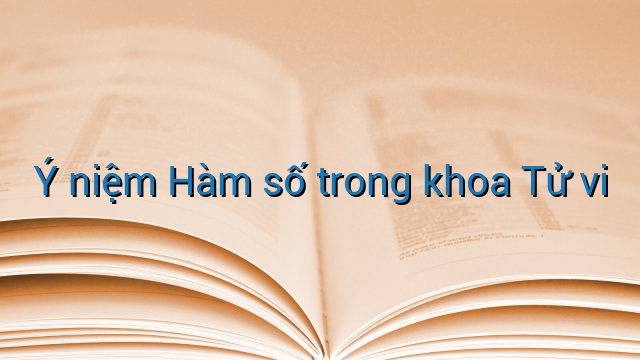Ý niệm Hàm số trong khoa Tử vi
